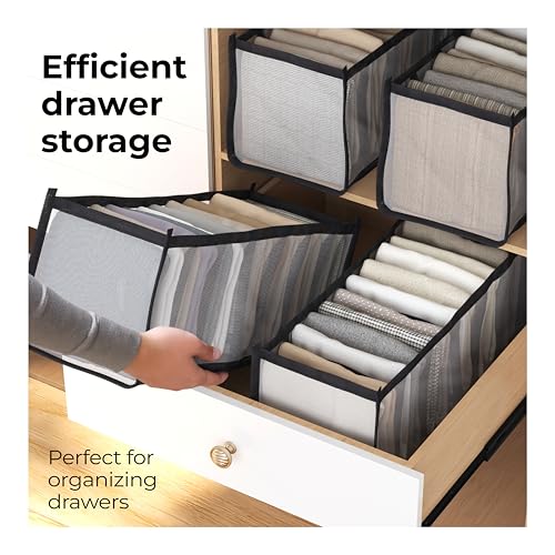 Lifelong Storage Organizer 6 Layers | Foldable Wardrobe & Almirah Organiser | Durable Nylon Mesh & Non-Woven Edges | Basket Organisers for Storing Clothes (LLCOG06, Grey) - Image 2