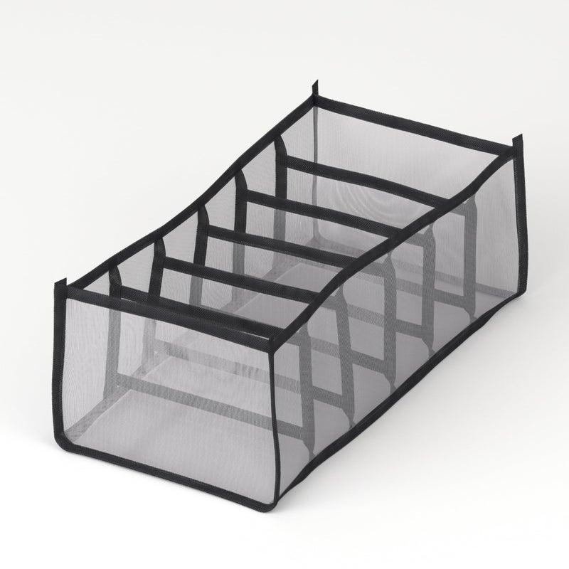 Lifelong Storage Organizer 6 Layers | Foldable Wardrobe & Almirah Organiser | Durable Nylon Mesh & Non-Woven Edges | Basket Organisers for Storing Clothes (LLCOG06, Grey) - Image 5