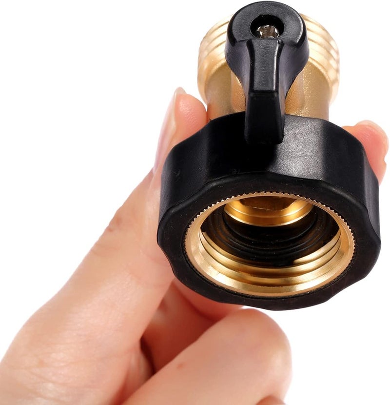 Sanpaint 3 Pack 3/4" Brass Garden Hose Shut Off Valve,1-Way Restricted-Flow Water Shut-Off, Fits 3/4 Inch Hose Connector - Image 2