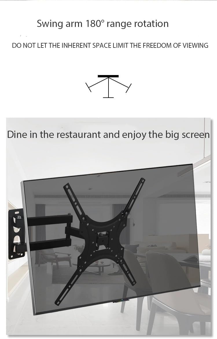 Bectro Movable TV Wall Mount Bracket for 32–55 Inch LED, LCD & Smart TVs | Adjustable Tilt, Swivel & Full Motion Heavy-Duty TV Stand for Space-Saving Setup - Image 4