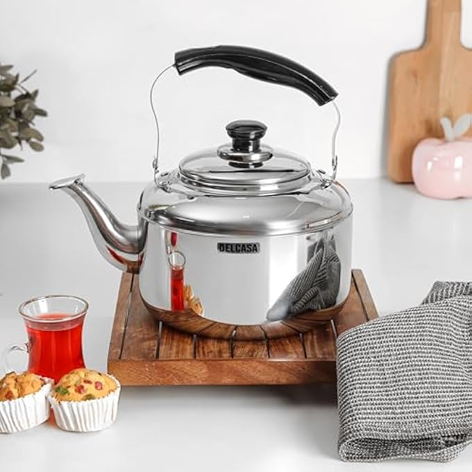 DELCASA Dc3231 Stainless Steel Whistling Tea Kettle 4 Litre Capacity Silver - Image 2