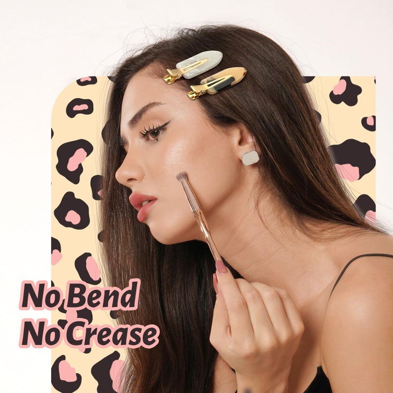 YIERSO 8 Pcs No bend Hair Clips No Crease Makeup Hair Clip Duckbill Clip No Dent Creaseless Alligator Hair Barrettes for Salon Hairstyle Women Girls Makeup Accessories Cellulose Acetate (PinkWhite) - Image 2