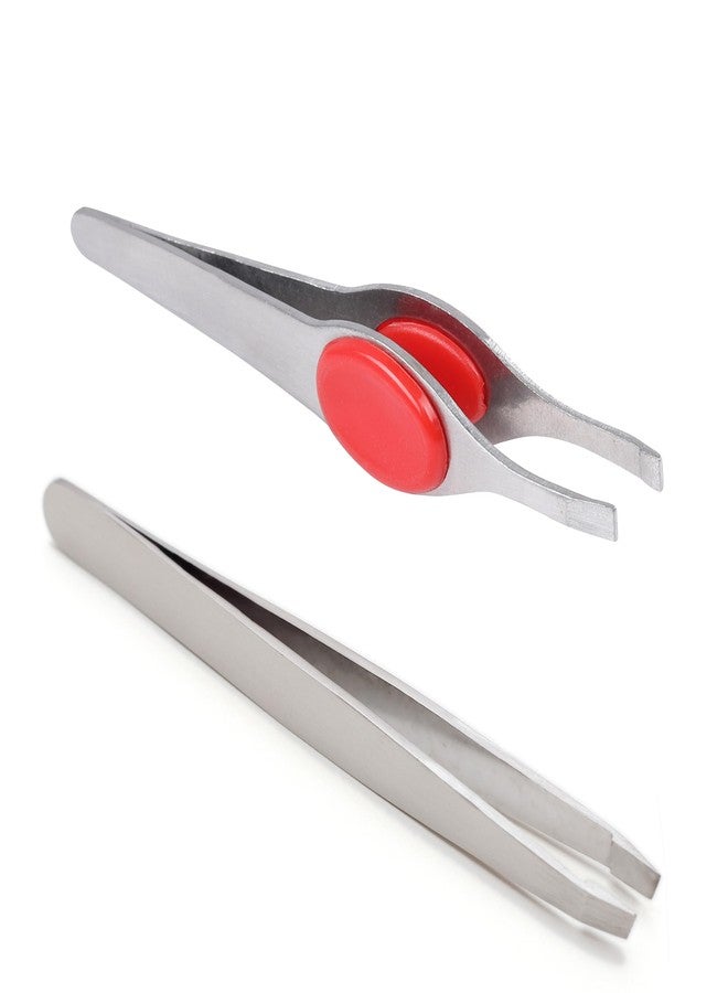 Omidazzle Midazzle Tweezer for Eyebrows, Ingrown Hair, and Facial Hair - Best Eyebrow Sharp, Slant Tip Tweezer for Women and Men - Ideal Facial Hair Plucker for Painless Removal - Pack of 2 (MITW3201+2) - Image 1