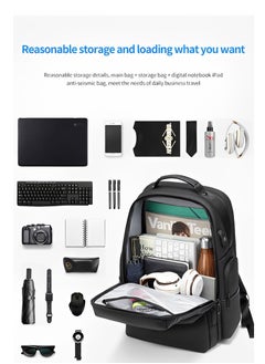 Skycare Skycare Large-Capacity Men's Laptop Backpack for Business Travel, with USB Charging Port -Waterproof and Multi-Functional  - Image 3