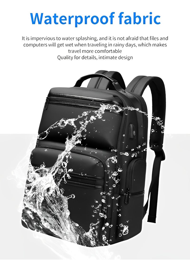 Skycare Skycare Large-Capacity Men's Laptop Backpack for Business Travel, with USB Charging Port -Waterproof and Multi-Functional  - Image 5