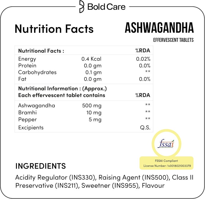 Bold Care Ashwagandha Effervescent Tablets for Men - Image 5