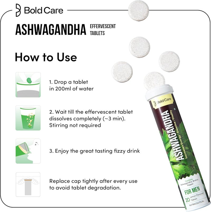 Bold Care Ashwagandha Effervescent Tablets for Men - Image 4