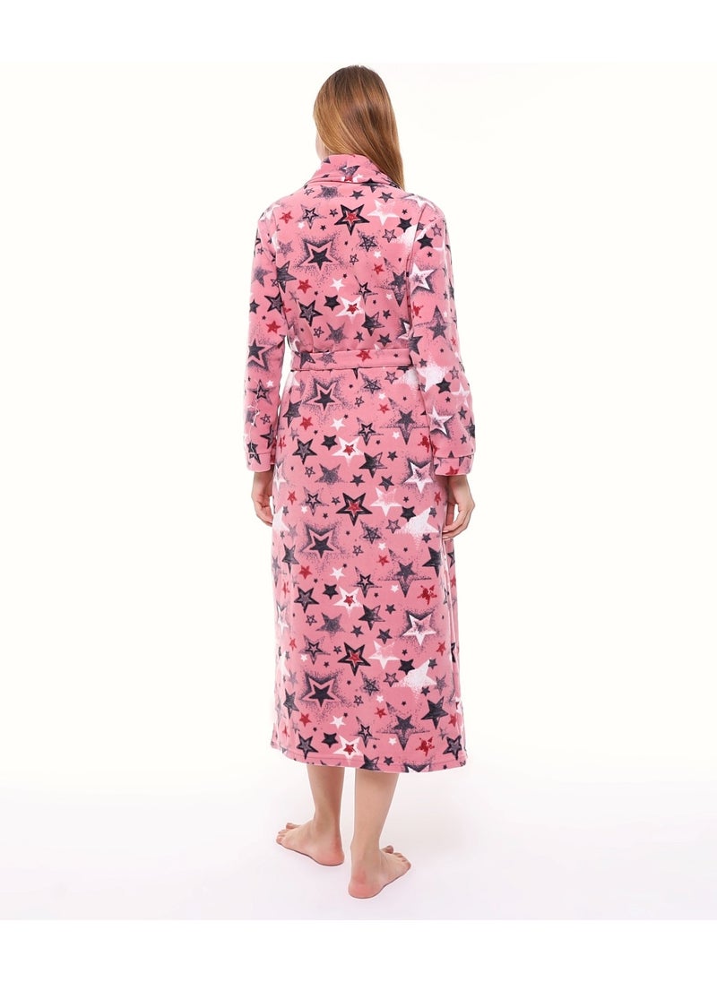 Likapa Long Shawl Collar Fleece Dressing Gown 226  - Image 5