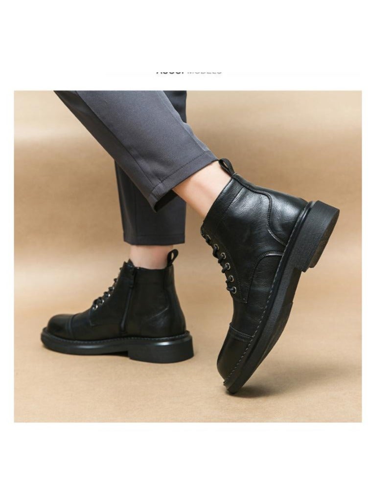KUYING New Men's Casual Leather Boots - Image 3