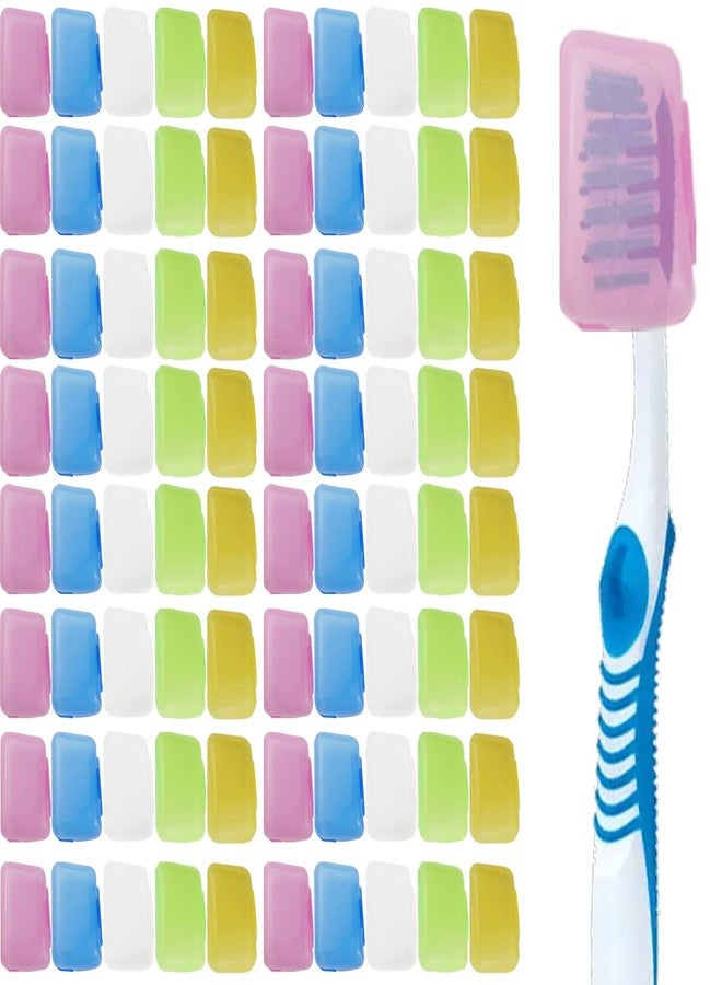 ROYHOO 100PCS Portable Toothbrush Containers Travel Toothbrush Cap Cover Tooth Brush Caps Convenient for Travel, Home, Office and Hotel Use - Image 1