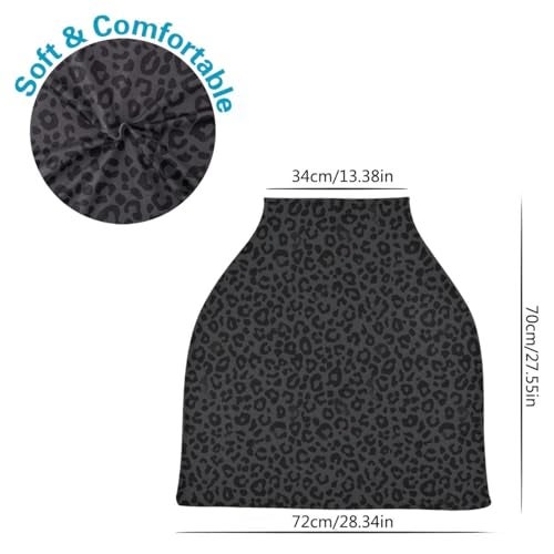 ALAZA Baby Car Seat Canopy Covers Nursing Cover Stretchy Boys Girls Gray Leopard Cheetah Print Carrier Cover Breastfeeding Cover Breathable - Image 3
