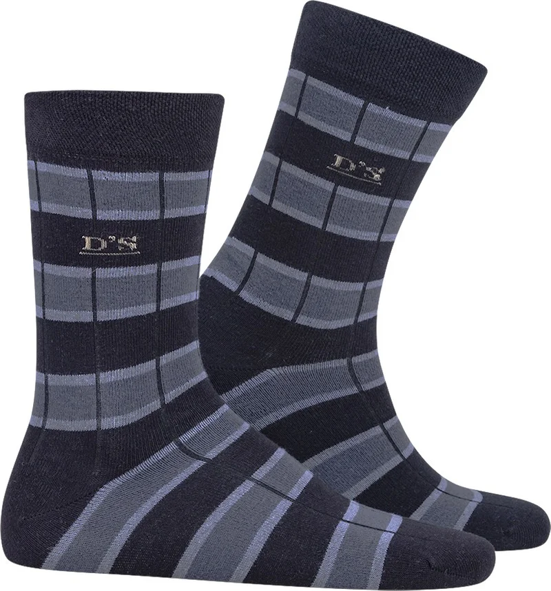 دي أس دامات Ds Damat Men's Cotton Socks Striped Black