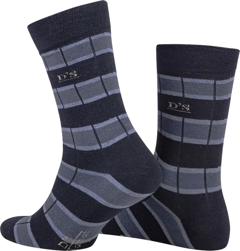 دي أس دامات Ds Damat Men's Cotton Socks Striped Black