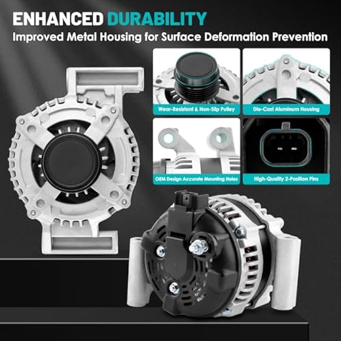 Farrme 11682 Car Alternators 150 Amp, 5-Groove Pulley Fit for Chevrolet Impala Malibu Camaro Blazer, for GMC Canyon, for Buick Regal Sportback, for Cadillac CTS ATS Automotive Replacement Alternators - Image 4