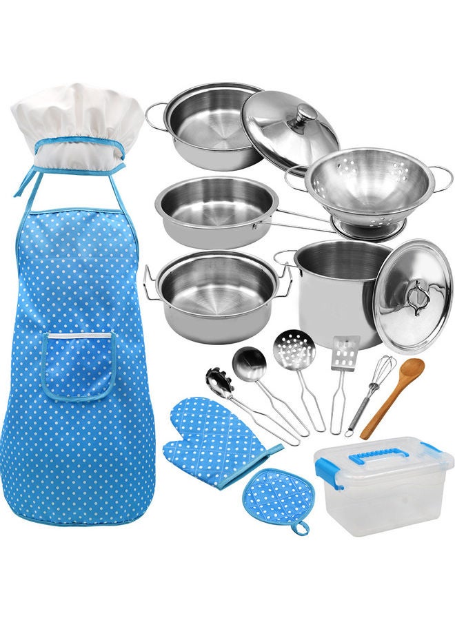 Loquat 18-Piece Kids Cooking Set with Chef and Hat Apron - Image 1