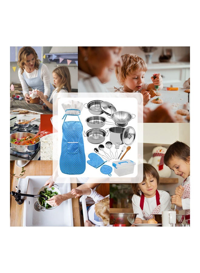 Loquat 18-Piece Kids Cooking Set with Chef and Hat Apron - Image 3