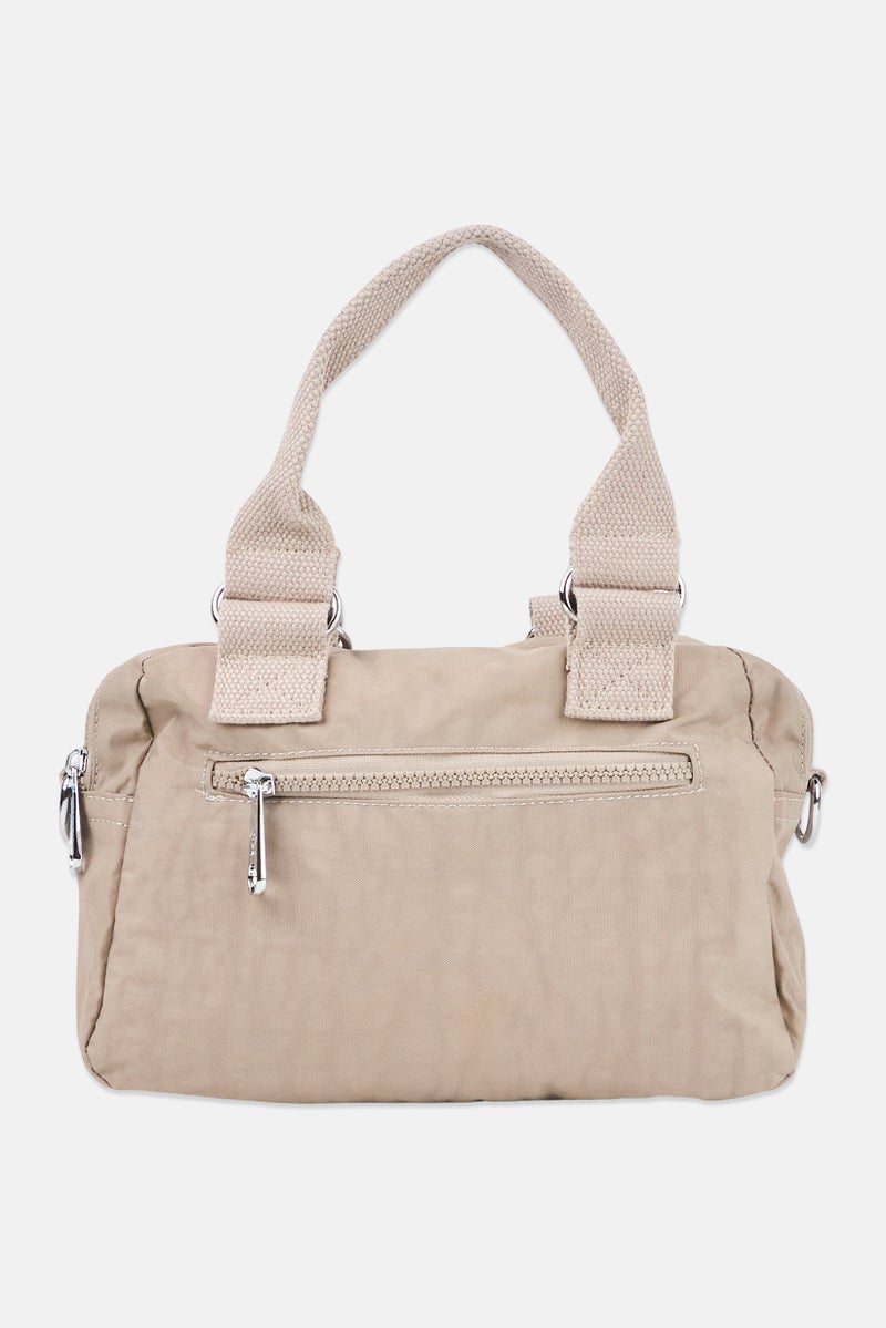 I Love Fashion Women Brand Logo Handbag, Taupe - Image 3