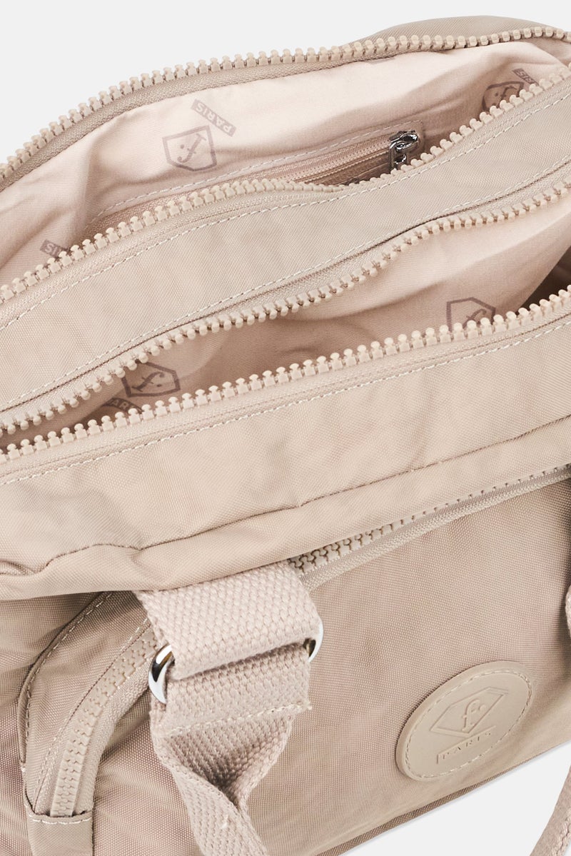 I Love Fashion Women Brand Logo Handbag, Taupe - Image 4