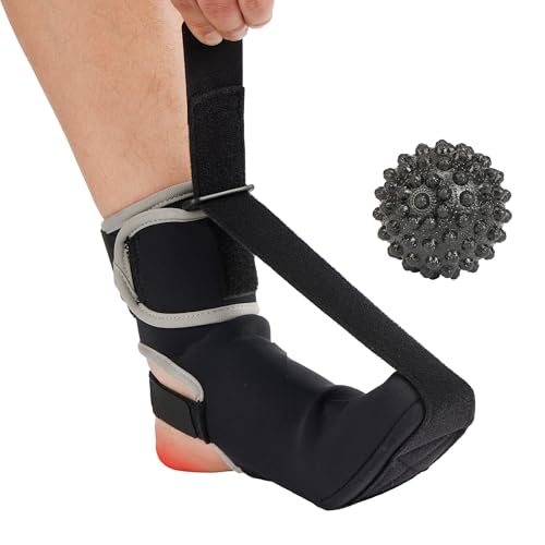 Medibot Plantar Fasciitis Night Splint Sock: Unisex Upgraded Soft Foot Brace with Massage Ball for Pain Relief Caused by Plantar Fasciitis Achilles Tendonitis Foot Drop Heel Spur Flat Arch, Medium - Image 1
