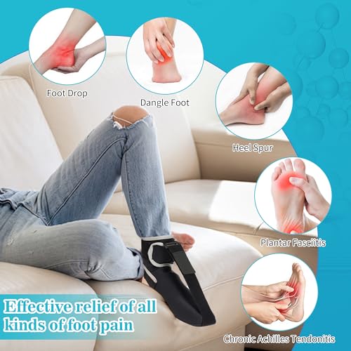 Medibot Plantar Fasciitis Night Splint Sock: Unisex Upgraded Soft Foot Brace with Massage Ball for Pain Relief Caused by Plantar Fasciitis Achilles Tendonitis Foot Drop Heel Spur Flat Arch, Medium - Image 3