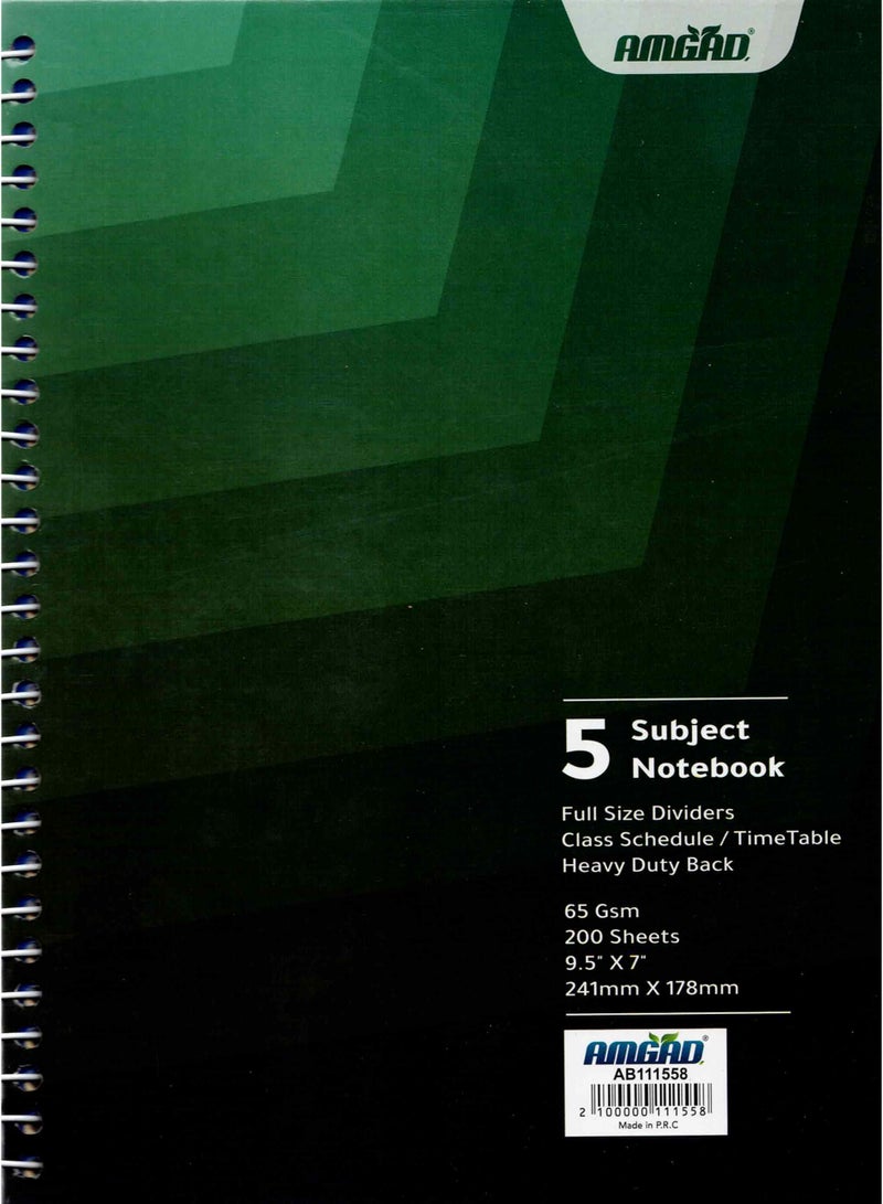 5-Subject Multi-Section Notebook | Perfect Organization for Studying and Notes | Multi-Color Cover - Image 2