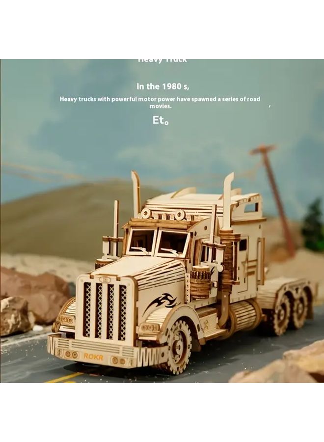 Large Truck Building Blocks 286 Pieces 3D Wooden DIY Model Toy Car Christmas Birthday Gift - Image 1