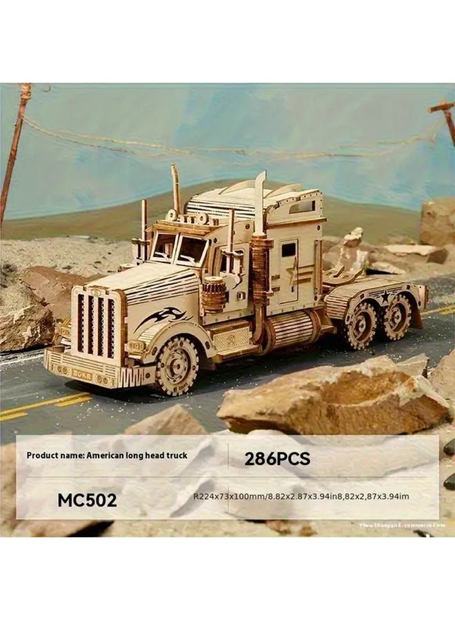 Large Truck Building Blocks 286 Pieces 3D Wooden DIY Model Toy Car Christmas Birthday Gift - Image 5