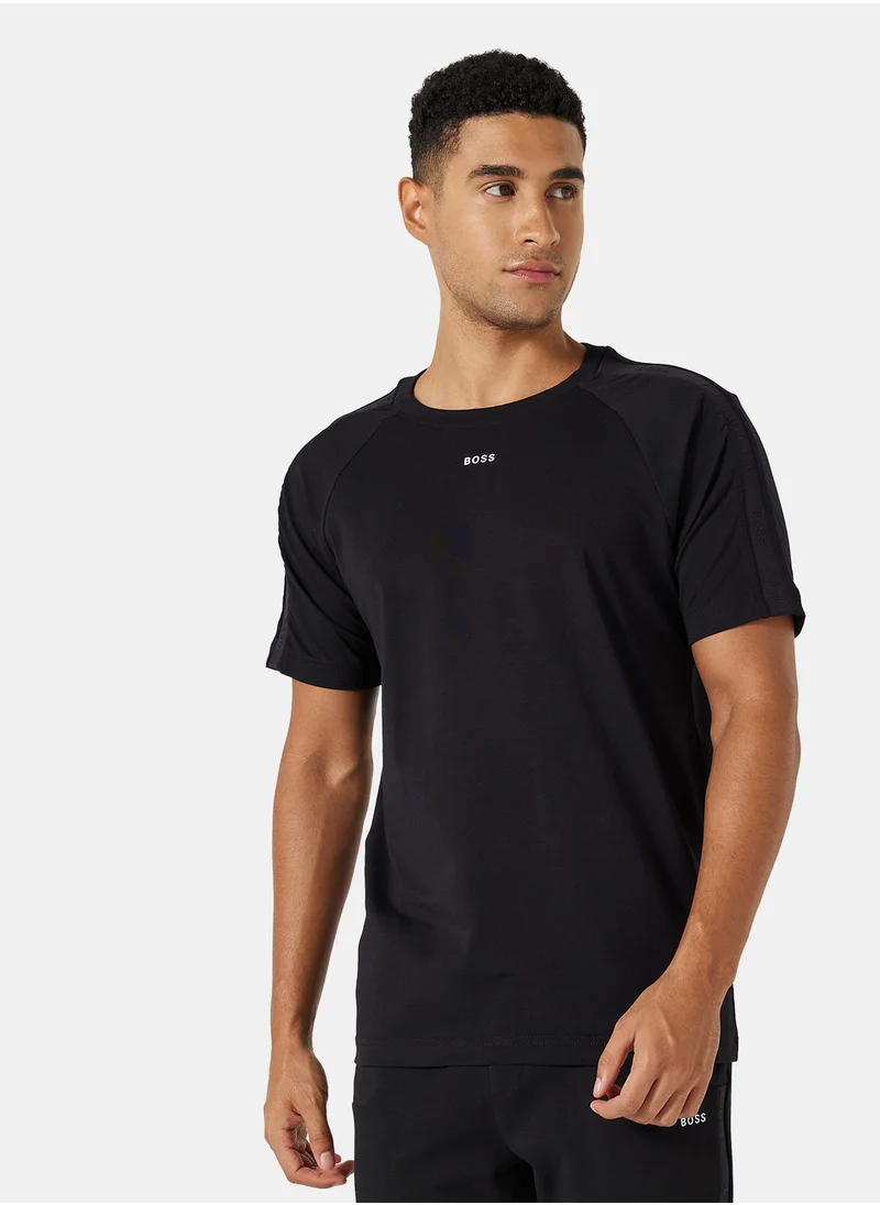 HUGO BOSS Duplicate brand name Logo Taping Crew Neck T-Shirt