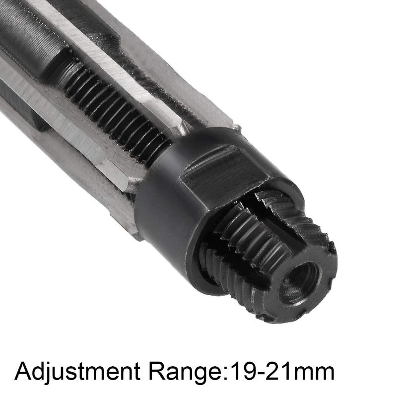 uxcell Adjustable Hand Reamer 19-21mm High Speed Steel H8 6 Straight Flutes Milling Cutter Tool Metric Reaming Drill Bit for Metal - Image 3