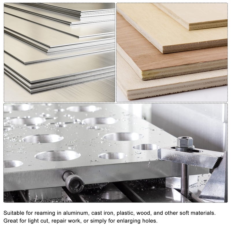 uxcell Adjustable Hand Reamer 19-21mm High Speed Steel H8 6 Straight Flutes Milling Cutter Tool Metric Reaming Drill Bit for Metal - Image 5