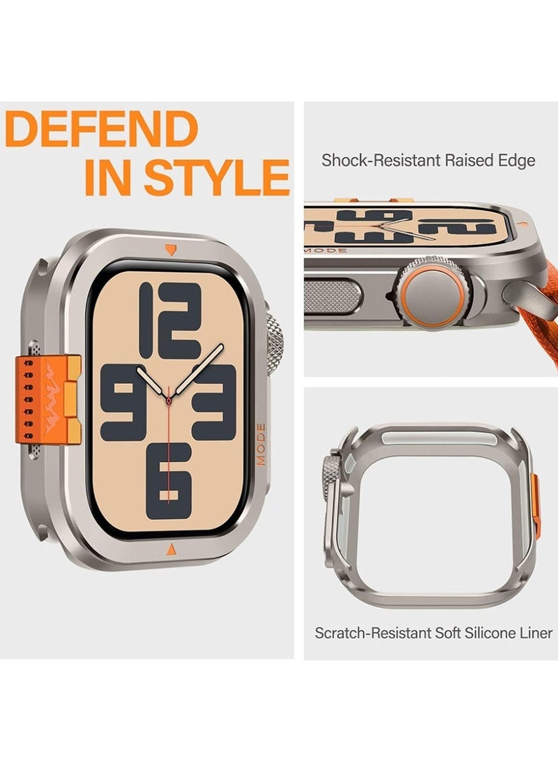 Metal protective shell 2-in-1 design is suitable for Apple watch series 4/5/6/SE/SE2/SE3 44MM + screen protector - Image 5