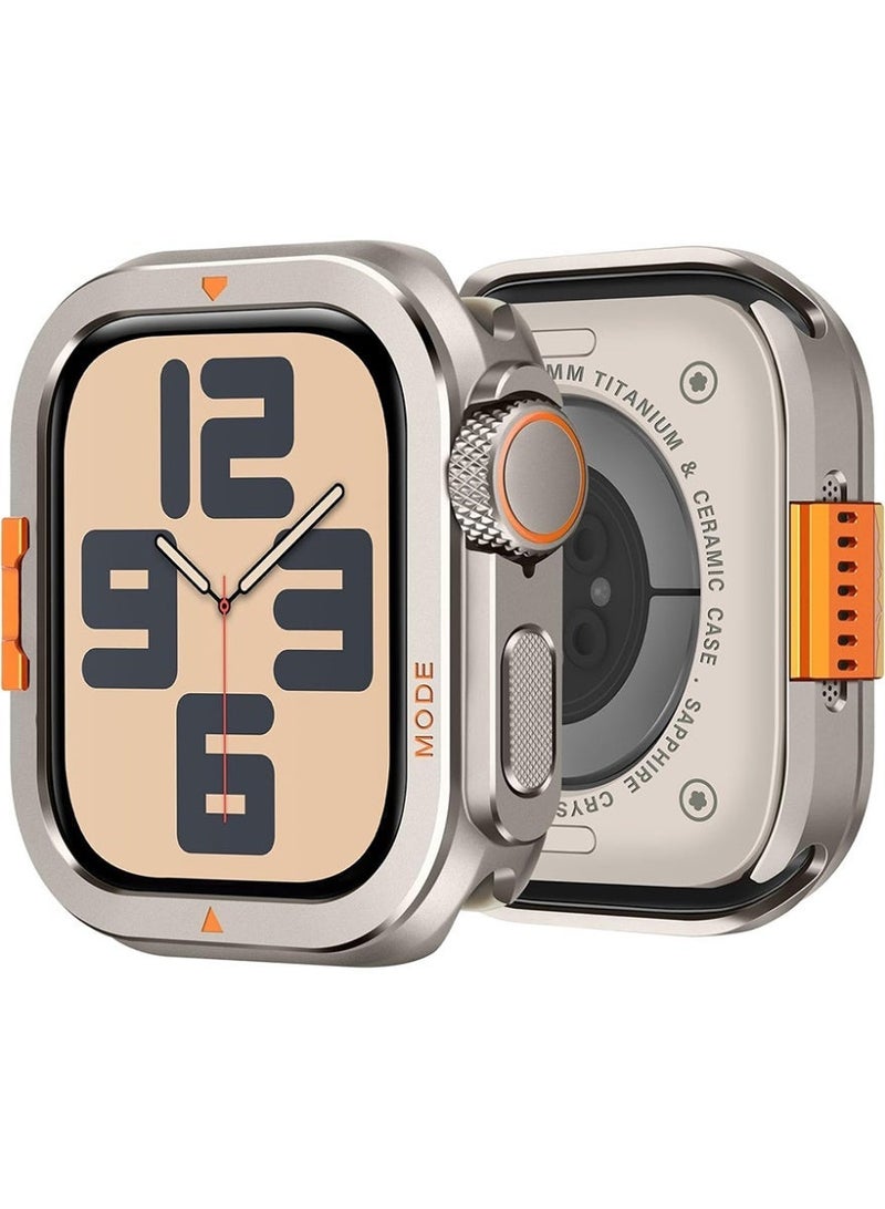 Metal protective shell 2-in-1 design is suitable for Apple watch series 4/5/6/SE/SE2/SE3 44MM + screen protector - Image 2