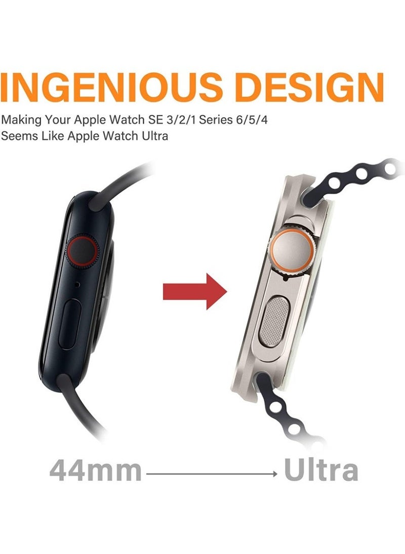 Metal protective shell 2-in-1 design is suitable for Apple watch series 4/5/6/SE/SE2/SE3 44MM + screen protector - Image 4