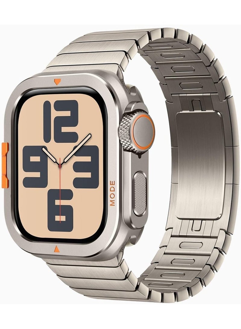 Metal protective shell 2-in-1 design is suitable for Apple watch series 4/5/6/SE/SE2/SE3 44MM + screen protector - Image 3
