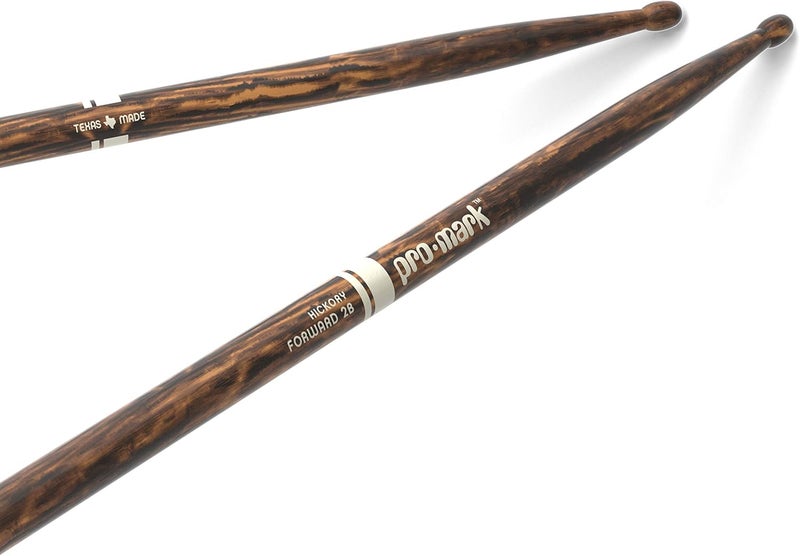 ProMark Drum Sticks - Classic Forward 2B Drumsticks - Drum Sticks Set - Oval Wood Tip - FireGrain Hickory Drumsticks - Consistent Weight and Pitch - 1 Pair - Image 1