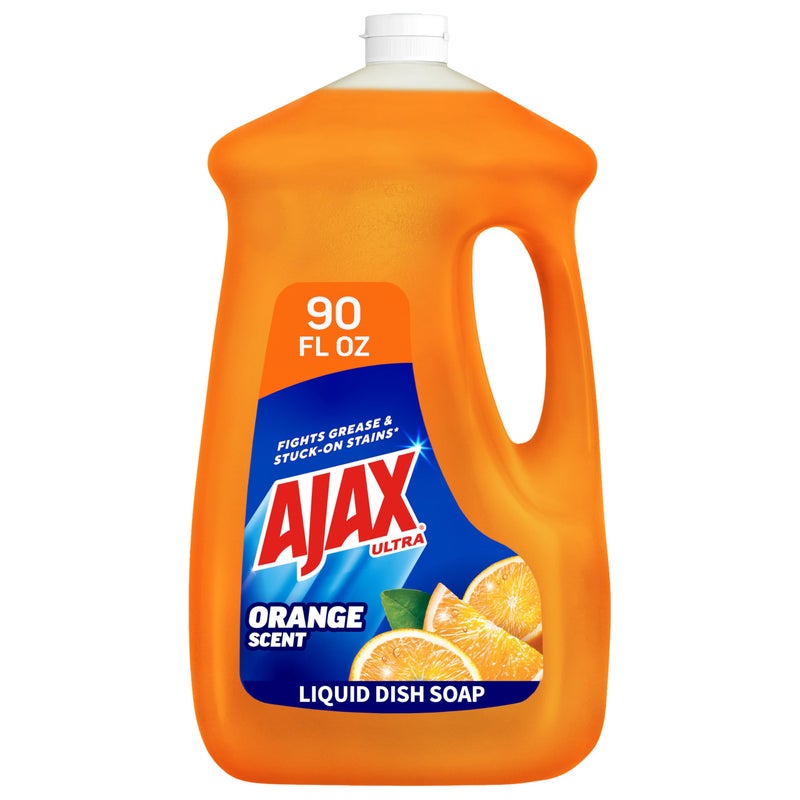 Ajax Ultra Liquid Dish Soap Orange Scent Triple Action 90 fl oz Bottle