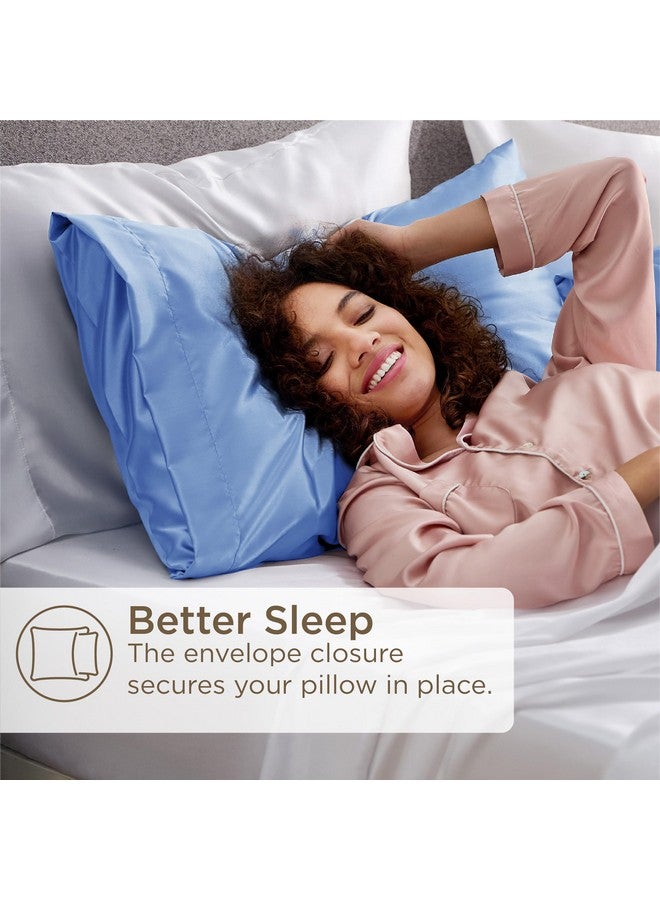 Bedsure Satin Pillowcase for Hair and Skin Queen - Sky Blue Silky Pillowcase 2 Pack with Envelope Closure, Similar to Silk Pillow Cases, Gifts for Women Men, 20x30 Inches - Image 5