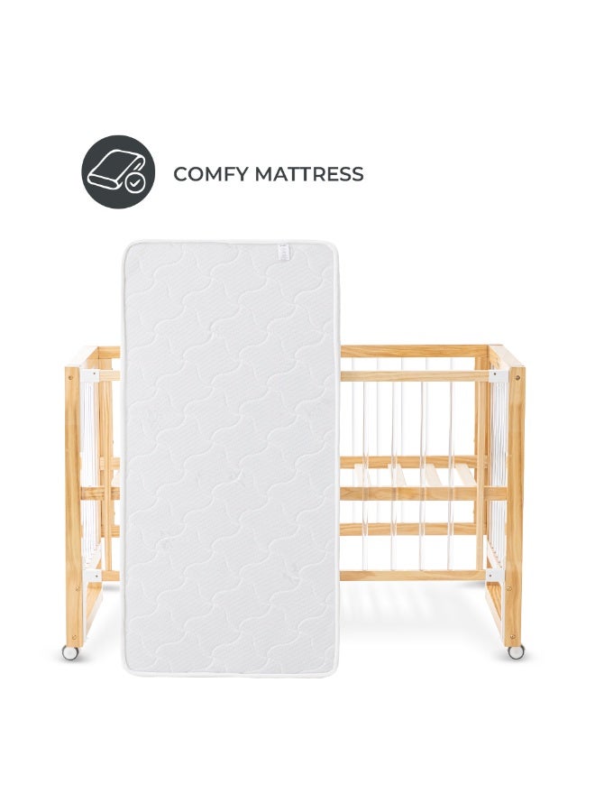Teknum Prism 4in1 Acrylic Convertible Crib w/ mattress - Natural Brown - Image 4