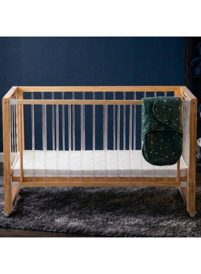 Teknum Prism 4in1 Acrylic Convertible Crib w/ mattress - Natural Brown - Image 2