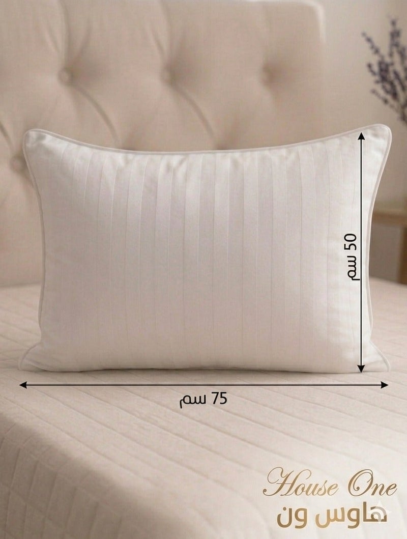 House One Strip Hotel Pillow Microfiber - White - 75x50 cm - Image 1