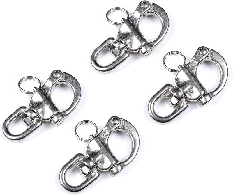 Mxeol Swivel Eye Snap Shackle Quick Release Bail Rigging Sailing Boat Marine Stainless Steel Clip - Image 1