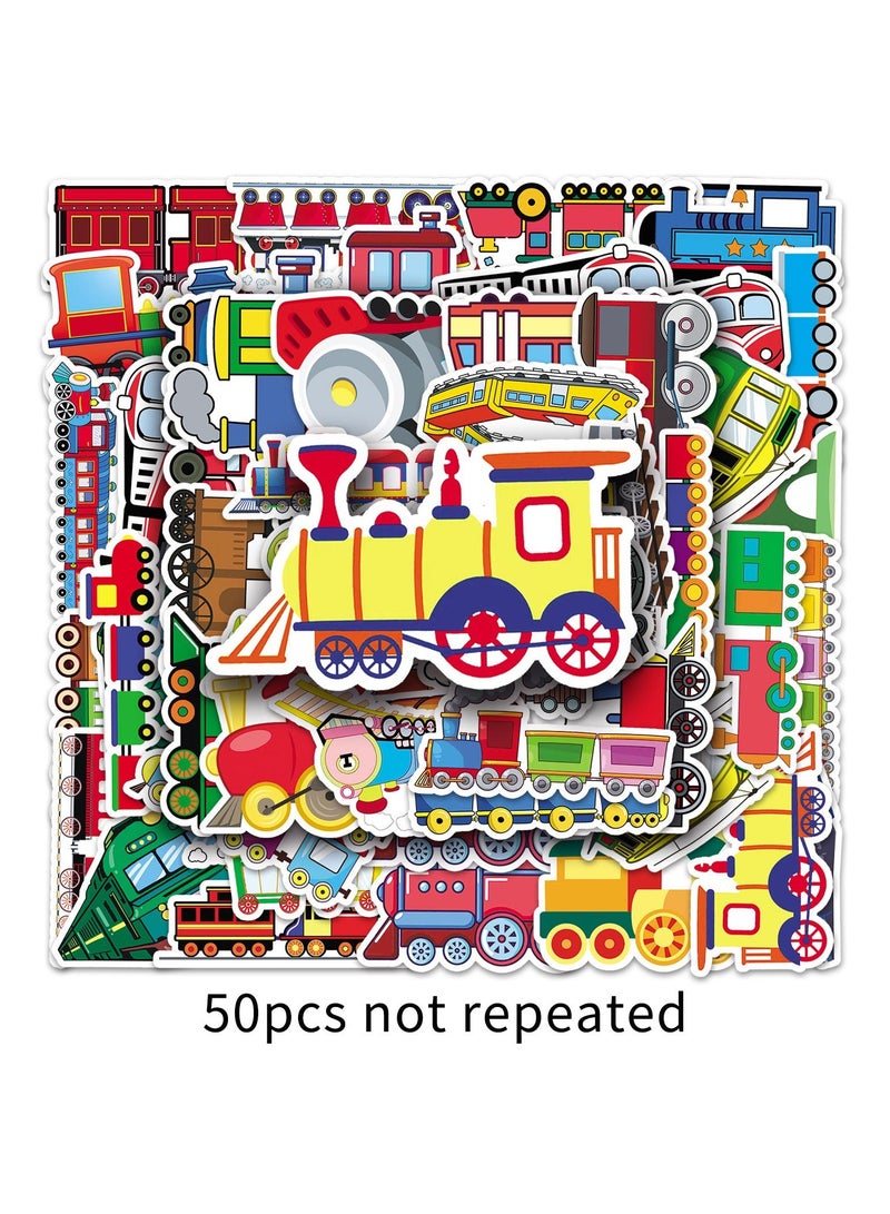 50pcs Train Stickers Lovely Kids Boys Girls Stickers Cartoon Trains Waterproof Vinyl Stickers Decals for Water Bottles Laptop Computer Phone Luggage Guitar Bike Notebook - Image 5