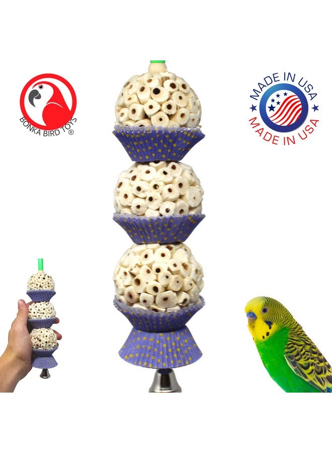 Bonka Bird Toys Bonka Bird Toys 2366 Three Mini Cakes Small Medium Bird Toy Natural Sola Cupcake Chew Shred Forage Cockatiel Parakeet Conure and Other Similar Birds - Image 3