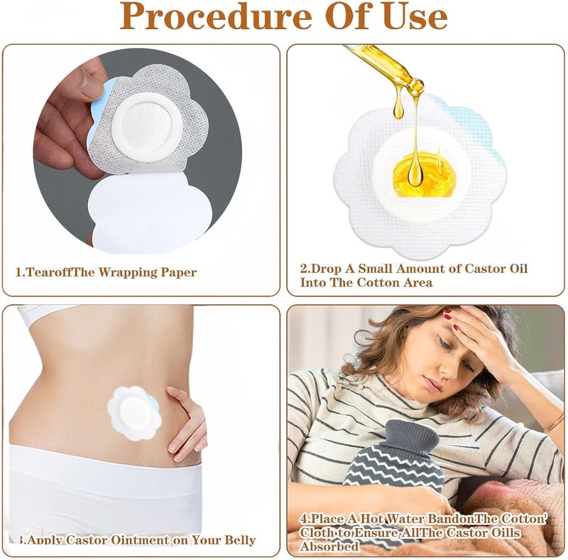 40 castor oil umbilical stickers, disposable castor oil patches, high absorption organic cover stickers, self-adhesive non-woven stickers - Image 5