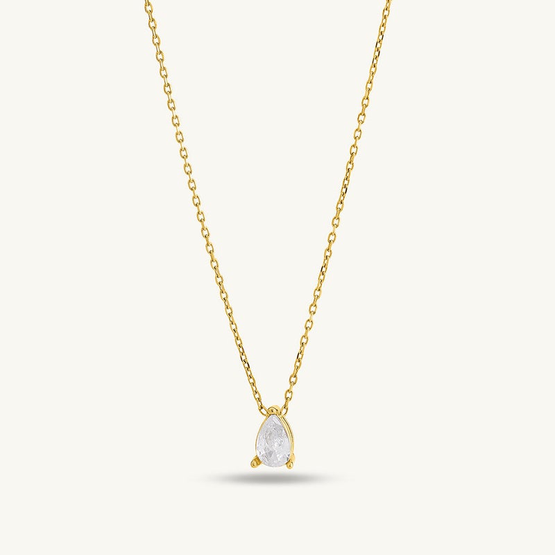 PALMONAS 18k Gold Tone Plated Dewdrop Solitaire Necklace
 for Women - Image 1