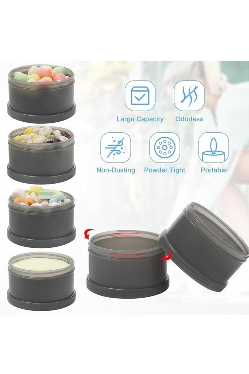 BIG MAX Protein Powder Container with Funnels Stand, 4 Stackable Leakproof Protein Powder Dispenser, Portable Keychain Container for Milk Powder, Protein Powder and Pills - Image 3