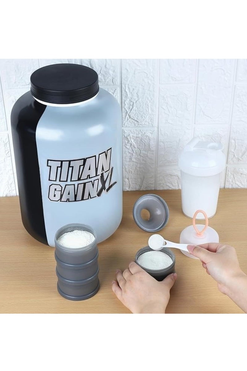 BIG MAX Protein Powder Container with Funnels Stand, 4 Stackable Leakproof Protein Powder Dispenser, Portable Keychain Container for Milk Powder, Protein Powder and Pills - Image 5