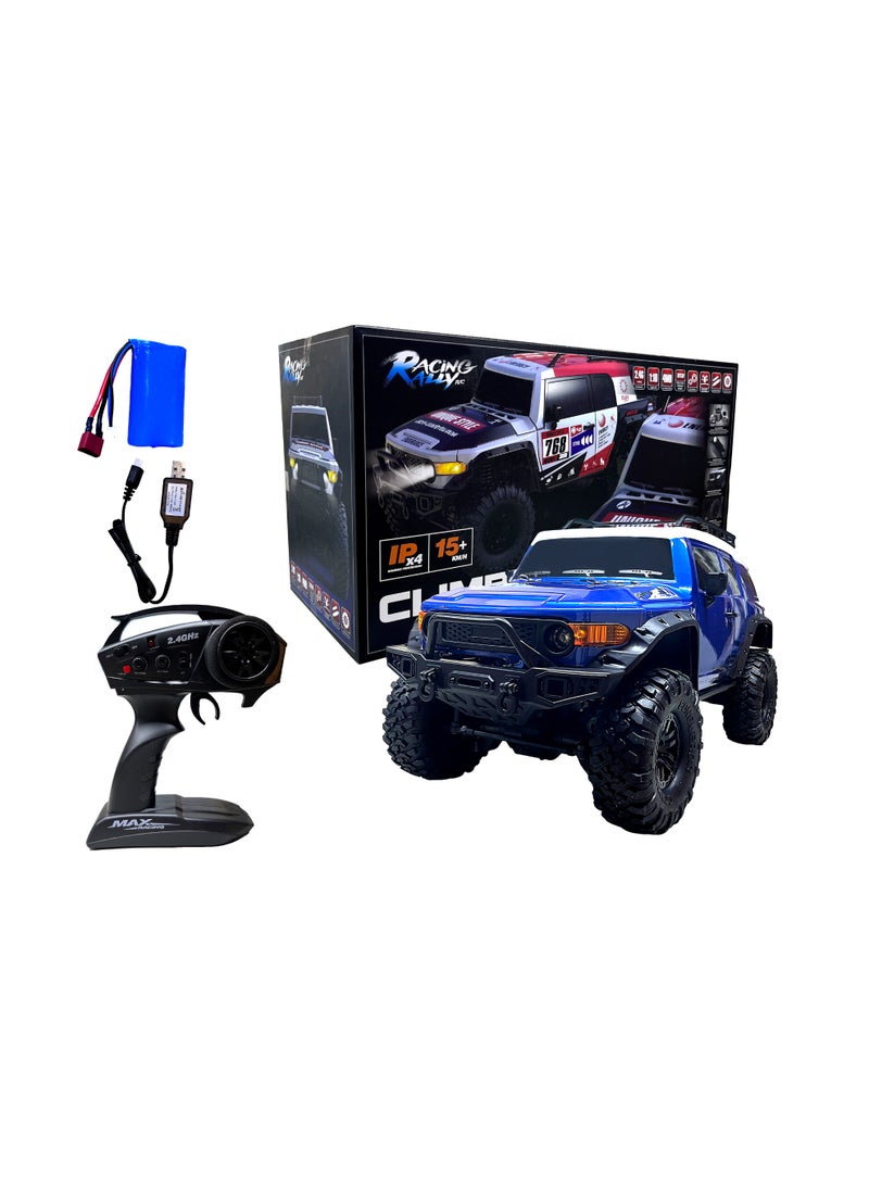 مايتويز سيارتي 1/10 مقياس سيارة زحف RC 4WD تحكم عن بعد شاحنة الطرق الوعرة - زاحف صخري من فئة الهوايات مع هيكل صلب ABS، محرك عالي القوة 540، أضواء LED، وبطارية قابلة للشحن 7.4V - سرعة قصوى 15 كم/س - Image 2