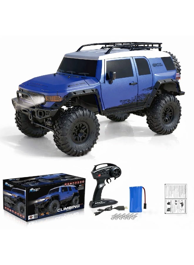 مايتويز سيارتي 1/10 مقياس سيارة زحف RC 4WD تحكم عن بعد شاحنة الطرق الوعرة - زاحف صخري من فئة الهوايات مع هيكل صلب ABS، محرك عالي القوة 540، أضواء LED، وبطارية قابلة للشحن 7.4V - سرعة قصوى 15 كم/س - Image 1