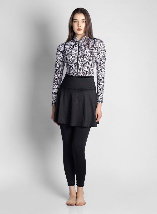 منيرفا سيكرت بوركيني بلاك نوبيان الفاخر الحصري - Image 1